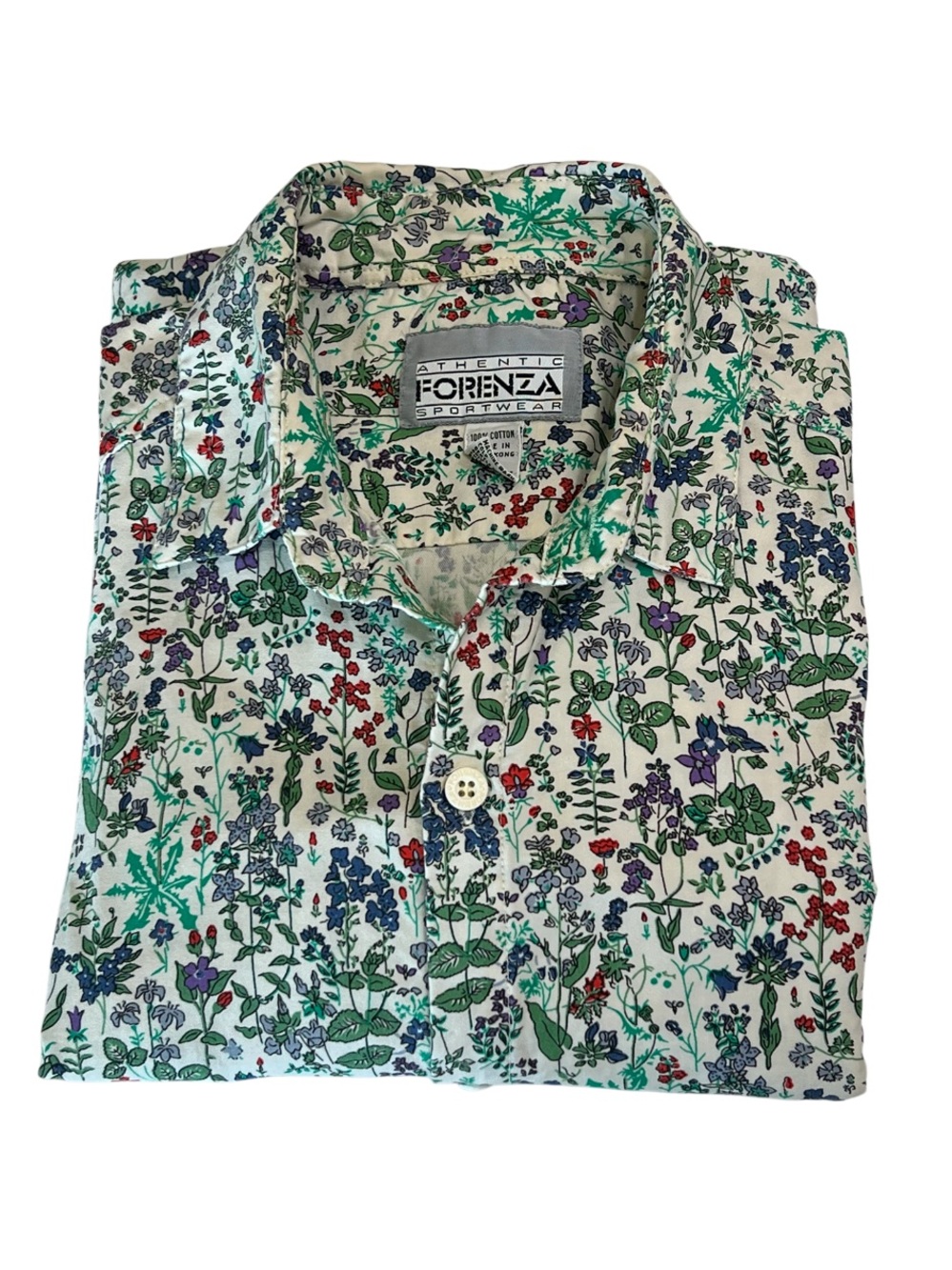 Authentic Forenza Vintage 80s Floral Button Down Shirt Cotton M